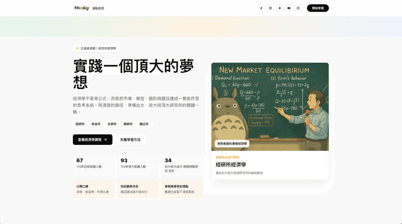 滿點經濟課程頁面截圖